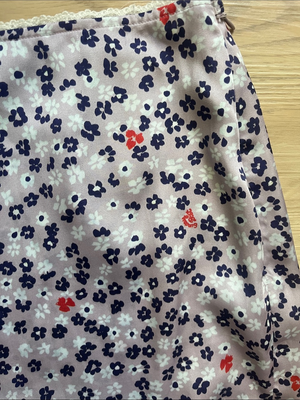 Aritzia Sunday Best Penelope Satin Dainty Floral Slip Skirt high waist size 4 - Picture 3 of 7